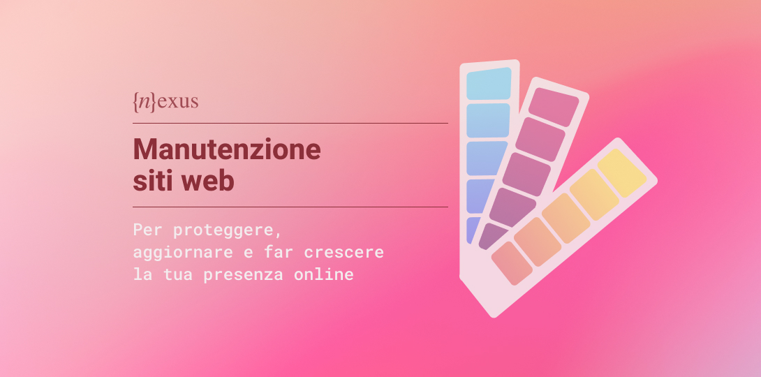 Illustrazione con palette di colori su sfondo sfumato rosa e arancione e testo “Colori e conversioni: psicologia del design. Come scegliere palette cromatiche che guidano l’attenzione, creano fiducia e aumentano le vendite online”.
